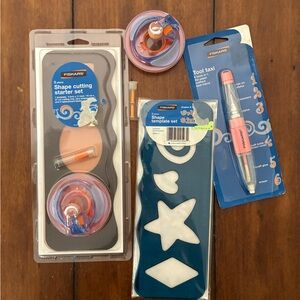 NEW Fiskars Shape Cutting Starter Set with Template and Tool Taxi